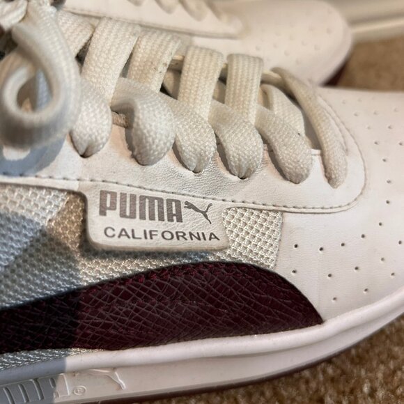 Women's Puma California Size 7 Wine/White - Picture 3 of 7